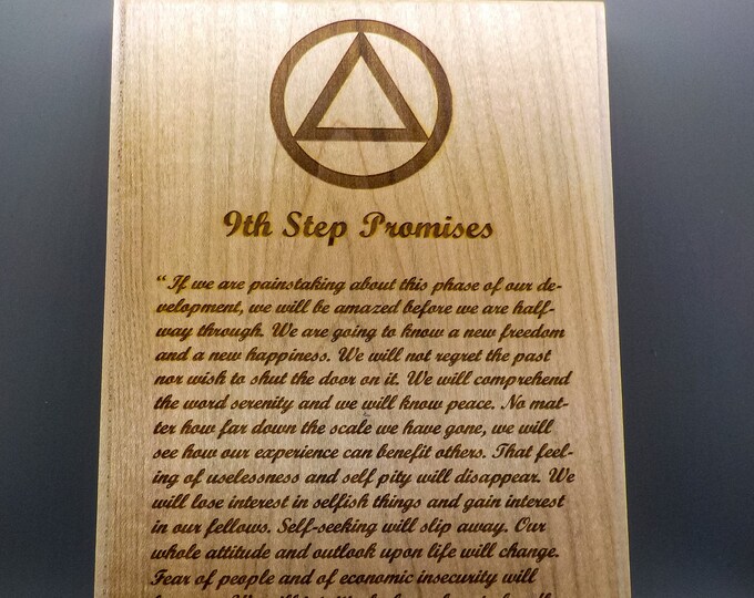 AA Ninth Step Promises Plaque - Recovery Gift