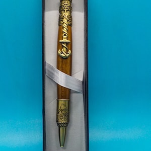 Pen Battleship USS California BB-44 balpen - handgemaakt van authentiek schip, teakhouten dek, uniek maritiem cadeau