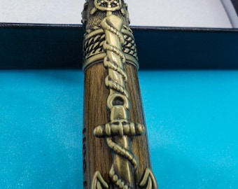 Pen Made from Battleship USS Iowa Teakwood Deck - Unique Naval Ballpoint Gift, Military Ship Memorabilia, Handcrafted Writing Instrument