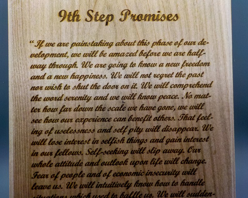AA Ninth Step Promises Plaque Recovery Gift Etsy