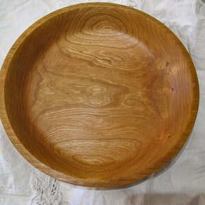 Wood Bowl 10&quot; Cherrywood Handcrafted Serving Dish Rustic Kitchen Decor Unique Gift Idea