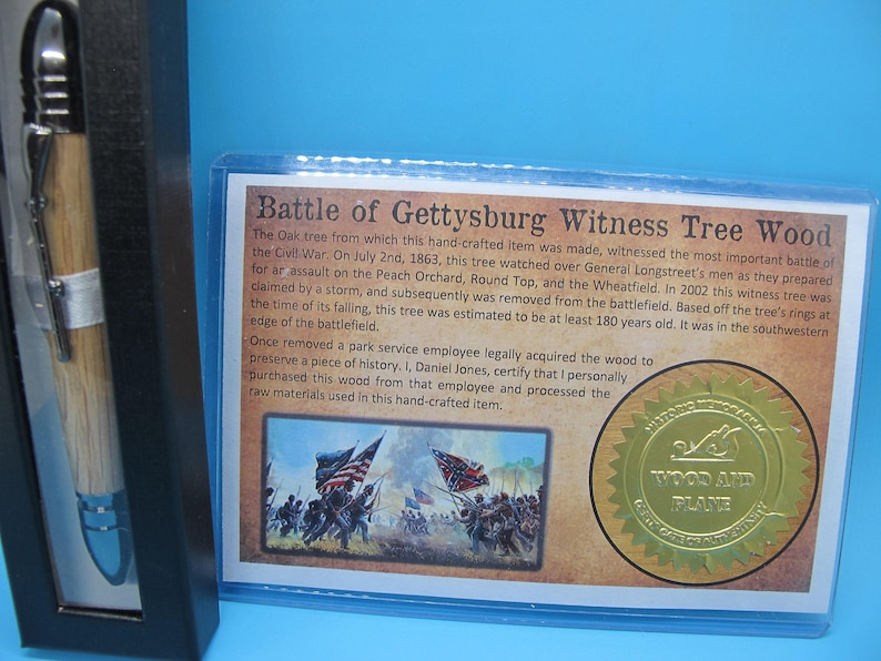 Civil War Pen Made from Authentic Gettysburg Witness Tree Wood - Handmade Historical Gift & Collectible Writing Instrument image 8