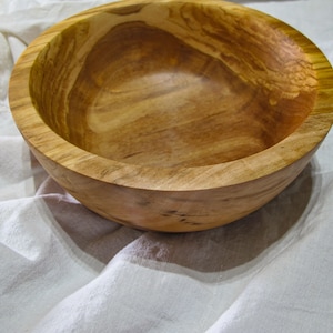 Wood Bowl Large Olive Wood 8&quot; x 3&quot; Handmade Rustic Salad Serving Bowl Perfect Kitchen Decor & Gift