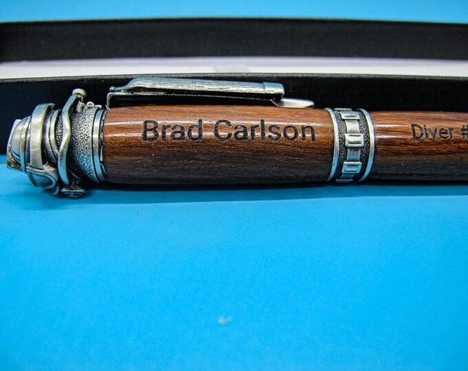 Diver Pen Personalized SCUBA Diver Gift from Salvaged Ship Material - Unique Nautical Writing Instrument for Scuba Enthusiasts