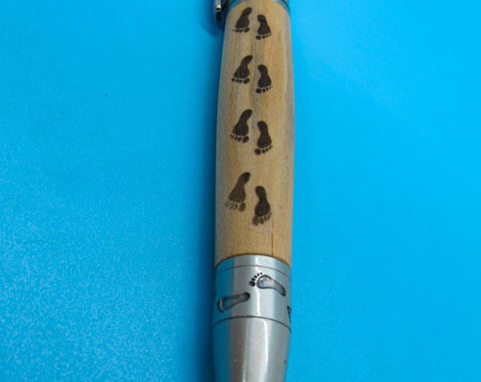 Pen Footprints in the Sand Beechwood Wooden Pen, Handcrafted Luxury Gift, Smooth Writing, Inspirational
