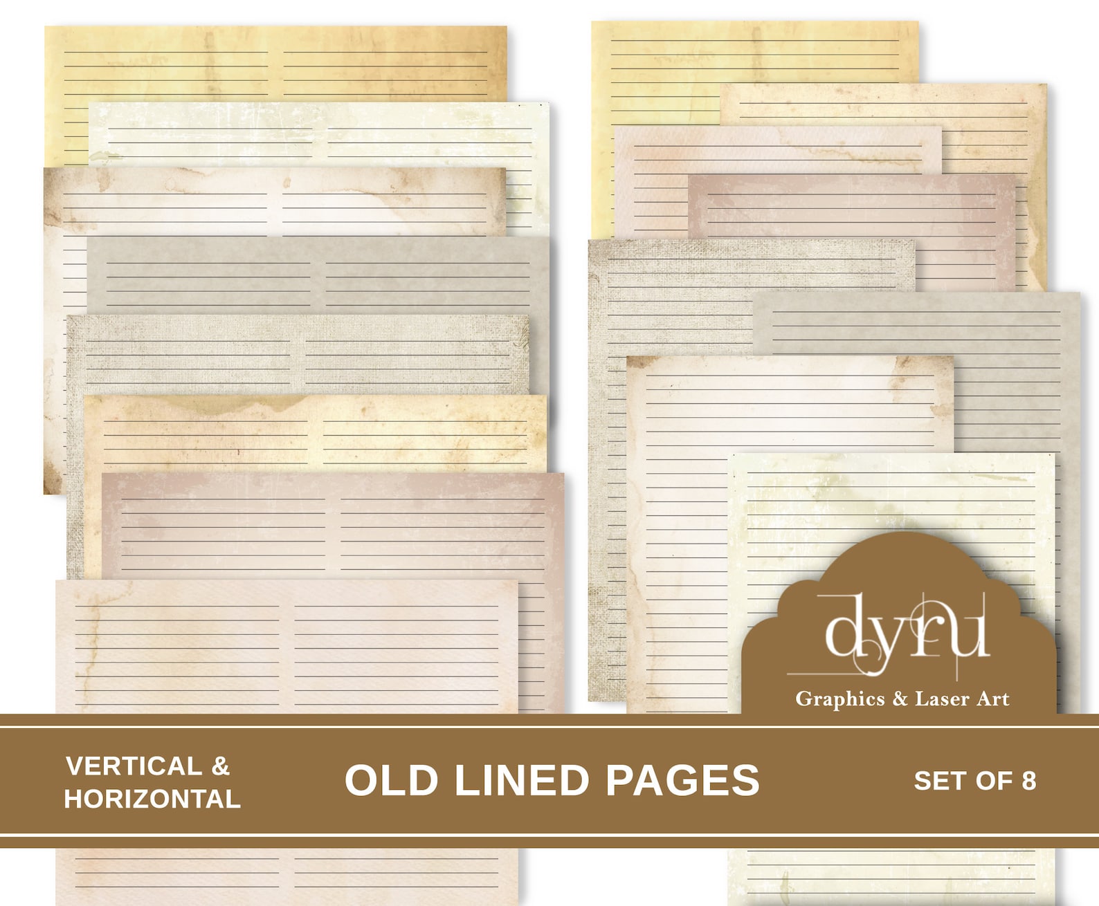 Vintage Lined Junk Journal Paper, Printable Stationery, Old Paper ...