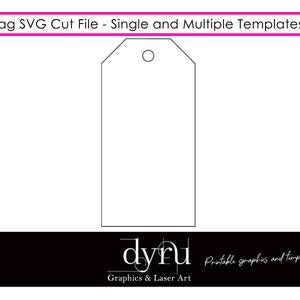 Blank Tag Template, SVG Tag, DXF Label, Printable Gift Label Template , Printable Gift Tag, Tag Cut File, Blank Journal Tag, Tag Template