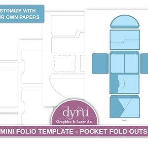 Foliosjabloon, Folio Craft Kit, Folio Kit Junk Journal afdrukbare, ambachtelijke kits, afdrukbaar cadeau, downloadbaar folio, Dyru Graphics