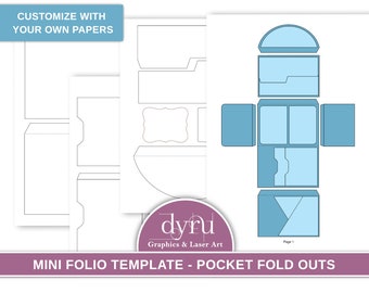 Folio Template, Folio Craft Kit, Folio Kit Junk Journal Printable, Craft kits, Printable Gift, Downloadable Folio, Dyru Graphics