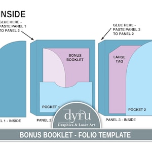 Sjabloon boekjesfolio, uitklapbaar folio, Memories Craft Kit, Keepsake Folio Kit, Junk Journal, afdrukbaar, downloadbaar folio, Dyru-graphics