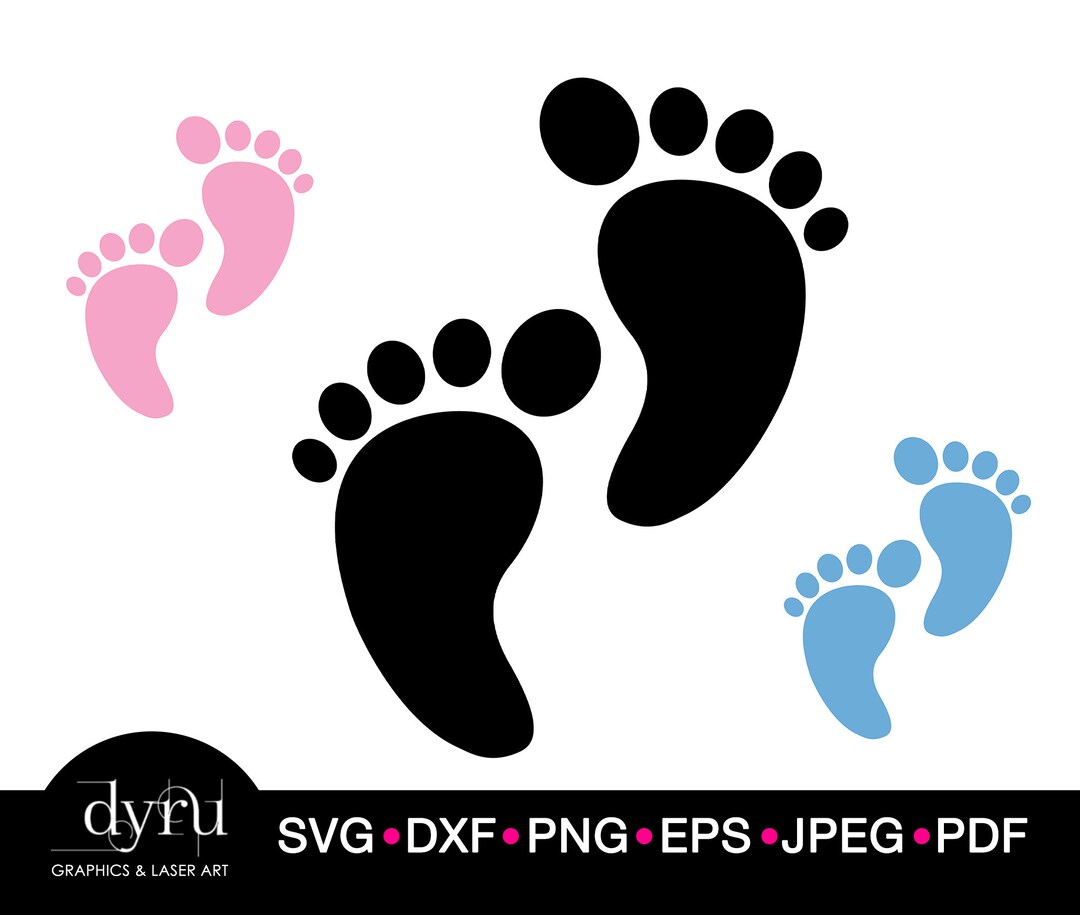 Baby Feet Svg, Pink Baby Feet, Cut Files, Blue Baby Clipart, Baby Feet