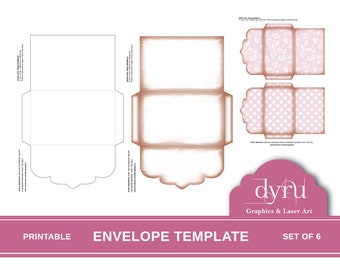 Printable Junk Journal Envelope Template, Vintage Ephemera (PDF)