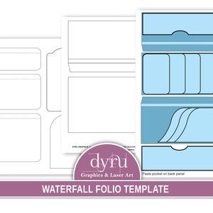 Waterfall Folio Template, Trifold Folio Craft Kit, Folio Kit, Junk Journal Printable, Craft kits, Downloadable Folio, Dyru Graphics