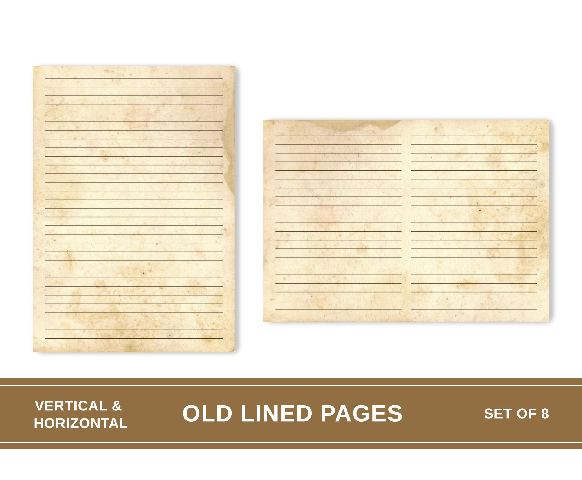 Vintage Lined Junk Journal Paper, Printable Stationery, Old Paper ...