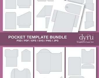 Junk Journal Pocket Template Bundle (Digital Download)