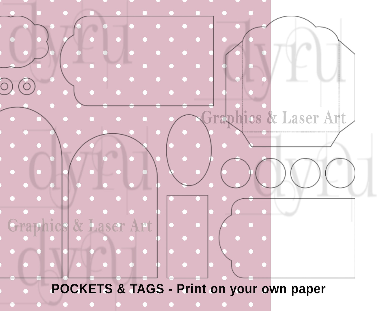 Junk Journal Printable Pockets, Insert Templates, Print on Own Paper ...