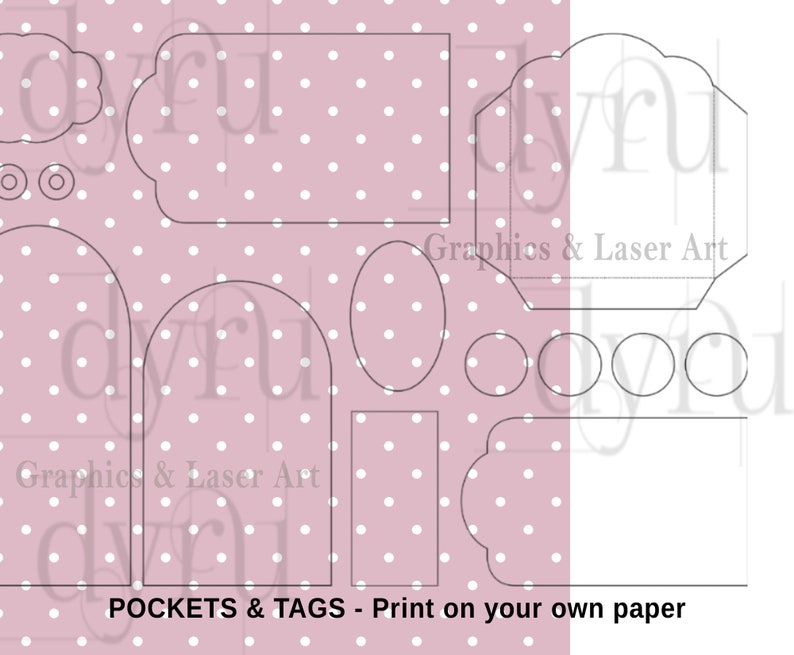 Junk Journal Printable Pockets, Insert Templates, Print on Own Paper, Download, Printable Junk ...