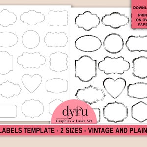 Junk Journal printable pockets, Insert templates, Print on own paper, Download, Printable Junk Journal, Tag templates, Dyru Graphics Studio