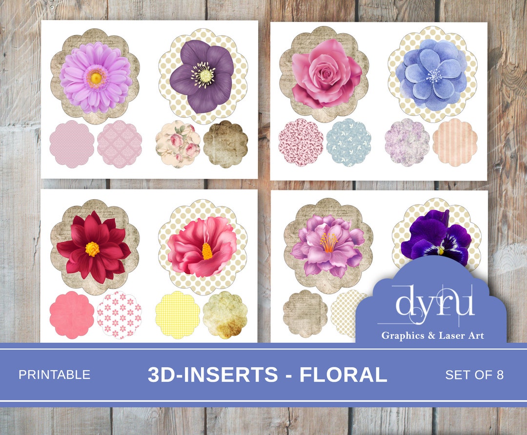 3D Flower Junk Journal Insert, Printable Ephemera (digital Kit) - Etsy UK