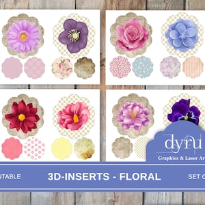 Junk Journal Insert, 3D, Flower, Pop Up, Ephemera, Junk Journal Kit, 3D Junk Journal, Printable, Digital Kit, Digital Journal Download