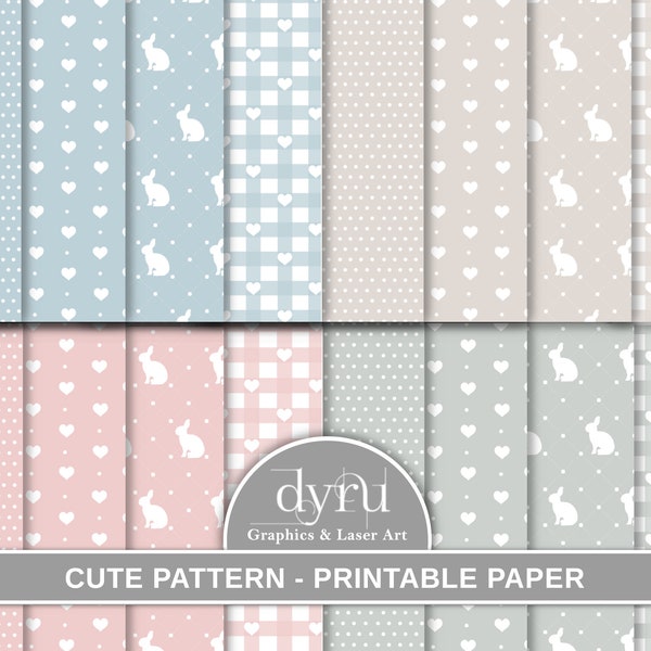 16 Baby Digital Papers. Baby Seamless Pattern Set, Pastel Colours. Vintage Baby, Pastel Baby Papers, New born, Junk Journal Pages, Printable