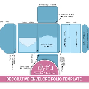 Étui folio décoratif, modèle d'enveloppe, kit folio courrier, kit folio, journal indésirable à imprimer, kit de création artistique, folio téléchargeable, graphiques Dyru