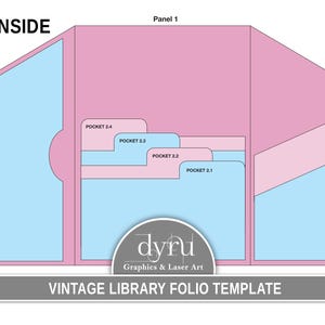 Chemise vintage, pochette pour bibliothèque, pochette romantique, pochette folio chargée, modèle, journal de bords indésirables, chemise à dossier, dépliant, kit de création, graphismes Dyru