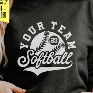 Softball Team Template Svg, Softball Shirt Png, Softball, Cricut Cut Files, Eps Png Ai Dxf, Personalized Softball, Digital File, Silhouette