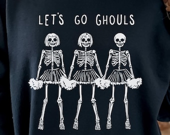 Let's Go Ghouls SVG, Halloween Cheerleader Design (Digital Download)