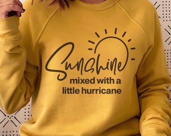 Sunshine Mixed With A Little Hurricane Svg Png Ai Eps, Sarcastic Shirt, Funny Silhouette, Cricut Cut Files, Digital Downloads, Sublimation
