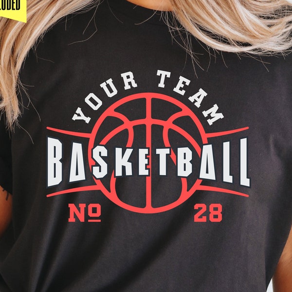 Basketball Team Template Shirts, Svg Png Dxf Eps, Team Logo, Basketball Mom Svg, Sweatshirt, Basketball Shirt, Cricut, Silhouette, Designs