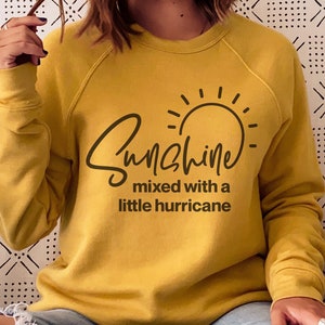 Sunshine Mixed With A Little Hurricane Svg Png Ai Eps, Camicia sarcastica, Silhouette divertente, Cricut Cut Files, Download digitali, Sublimazione