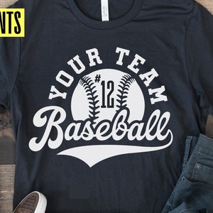 Baseball Team Logo Svg, Baseball Shirt Png, Baseball Svg, Digital Cricut Cut Files, Eps Png Ai Dxf, Baseball personalizzato, Silhouette