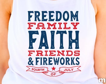 SVG patriótico del 4 de julio, diseño cristiano (descarga digital)