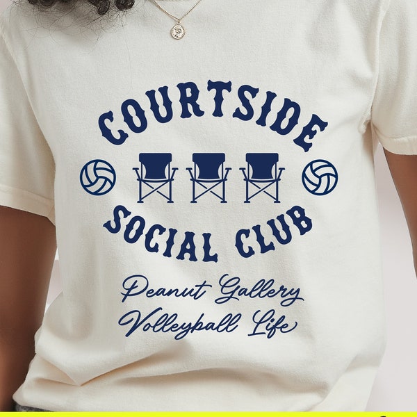 Courtside Social Club, Funny Volleyball SVG PNG - Digital Download for Crafting and Design