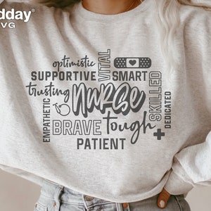Nurse Word Art Svg, Png Eps Dxf, Cricut Cut File, Nurse Subway Art, Estetoscópio, Silhueta, Sublimação, Nurse Give Svg, Nurse Week, Presente