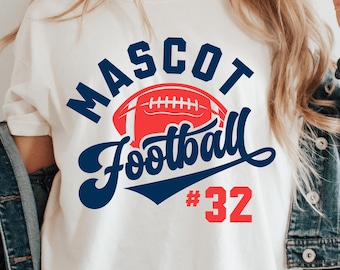 Fußball-Team-Shirt SVG, Maskottchen Name, Anzahl Schriftart (Digitaler Download)