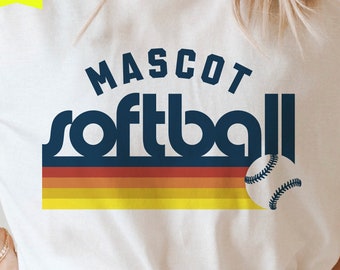 Softbollmaskot SVG, lagdesign för tröjor (digital nedladdning)
