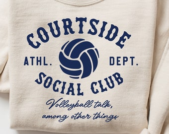 Courtside Social Club: Funny Volleyball Mom SVG PNG - Digital Download