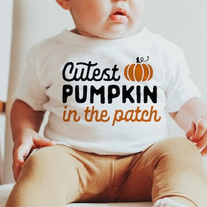 Cutest Pumpkin in the Patch SVG, Baby&#39;s First halloween Png, Cricut Cut Files, Silhouette, Fall Digital Downloads, Autumn Svg, Infant Fall
