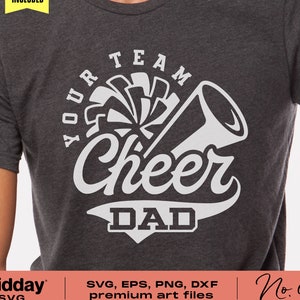 Jubeln Sie Dad SVG, Dxf Eps Png, Megaphon svg, Pom Pom svg, Pompom, Jubelkegel, Cricut geschnitten Dateien, Silhouette, Sublimation, Cheerleader Dad,
