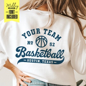 Basketbalteam sjabloon, Svg Png Dxf Eps, basketbalteam shirts, gepersonaliseerd, teamnaam, spelersnummer, Cricut gesneden bestand, silhouet,