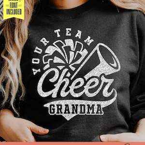 Cheer Grandma Svg, Dxf Eps Png, Megaphone Svg, Pom Pom Svg, Pompom, Cheer Cone, Cricut, Silhouette, Sublimation, Cheer Grandma Shirt