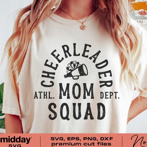 Cheerleader Mom Squad, Svg Png Dxf Eps Ai, Cheer Mom Svg, Cheer Crew, Cheerleader Svg, Cheerleading, Cricut Cut File, Silhouette, Cheer Team