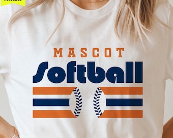 Trendy Stylized Softball SVG Template for DIY Projects and Apparel