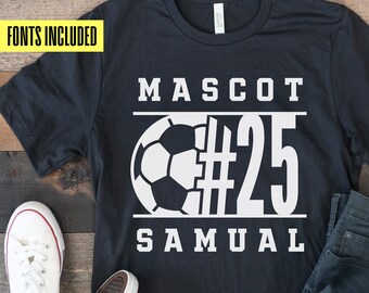 Soccer Team Mascot SVG, Cricut Silhouette Cut Files (Digital Download)