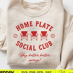 Home Plate Social Club Softbol SVG: Descarga instantánea para la elaboración