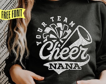 Cheer Nana SVG, PNG, design per maglietta da cheerleader (download digitale)