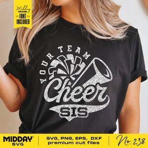 Cheer Sister Svg, Dxf Eps Png, Megaphone Svg, Cheer Sis, Pom Pom Svg, Pompom, Cheer Cone, Cricut, Silhouette, Sublimation, Cheerleader Team