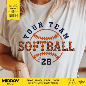 Modelo De Time De Softball Svg, Png Dxf Eps, Arquivos Cricut De Softball, Design De Camisa Com Nome Do Time, Softball Mom Svg Png, Softball Mama Svg Png